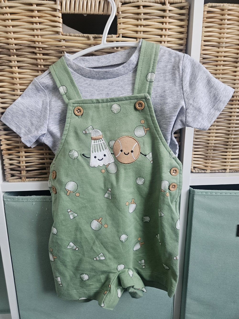 Pekkle Tee and Short Overalls Set 9 Months